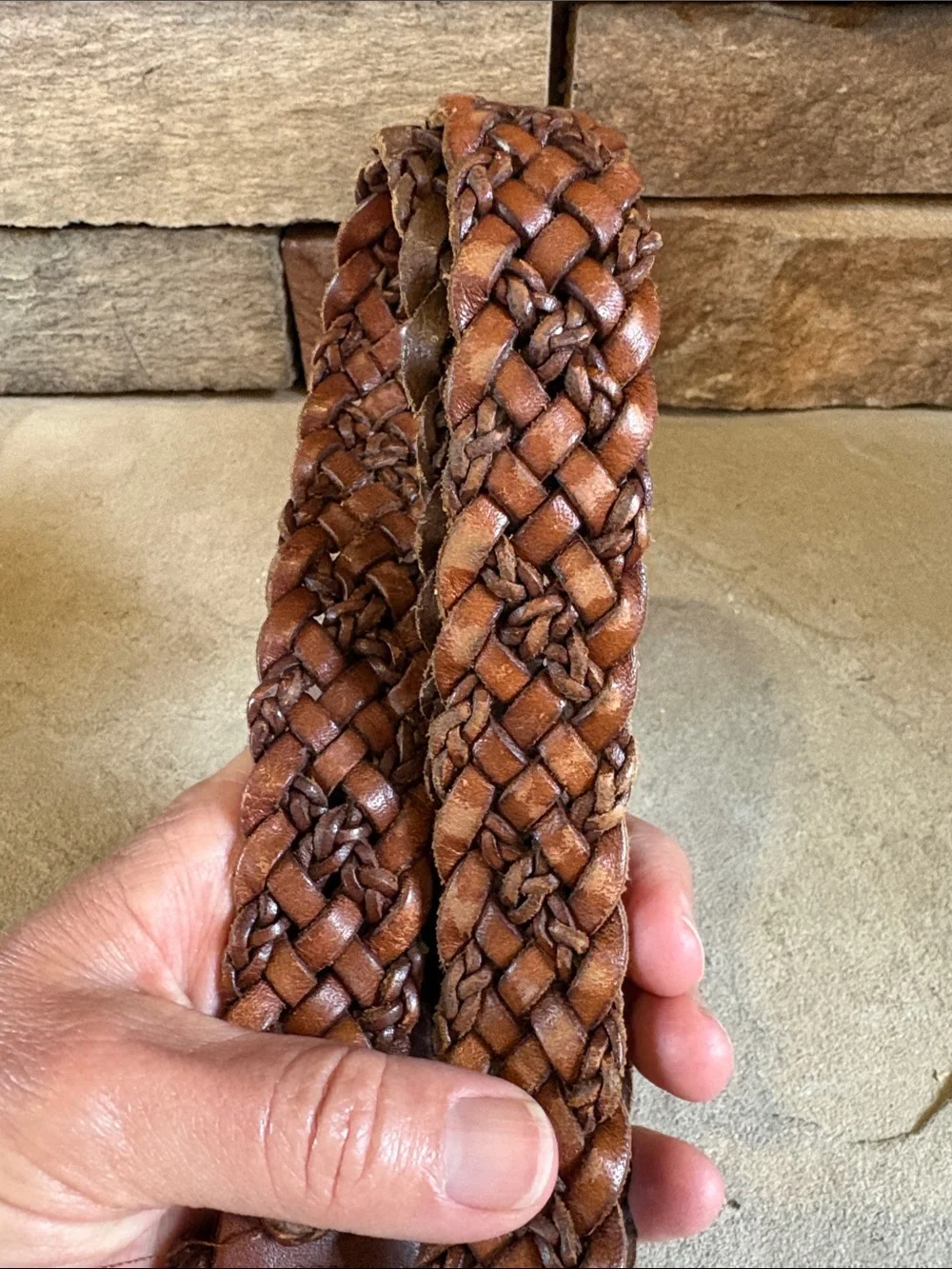 Ralph Lauren sz 28 brown leather braided woven belt